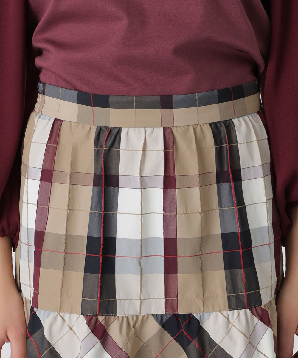 クレストブリッジチェックメモリータフタティアードスカート（スカート