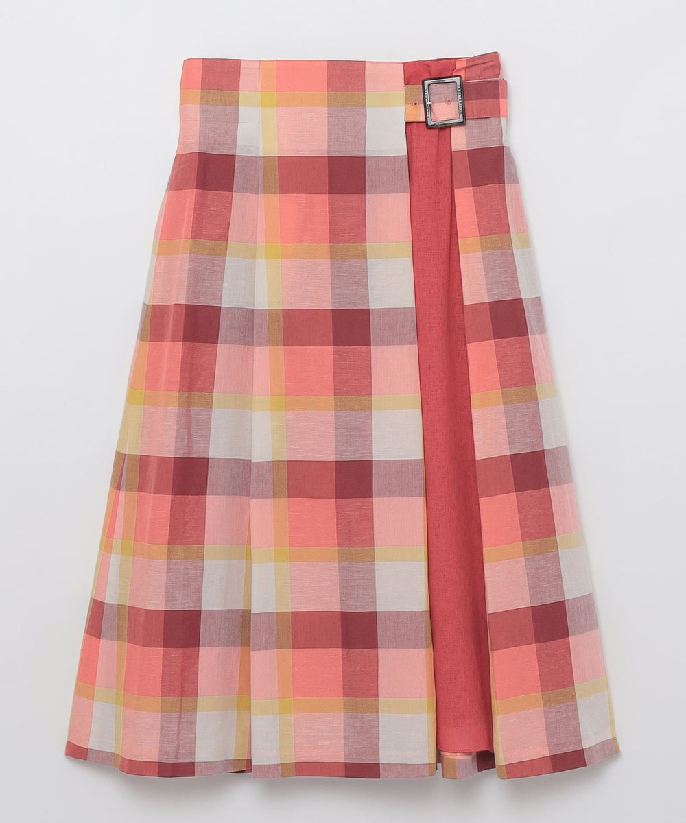 クレストブリッジチェックサイドベルトフレアスカート（スカート