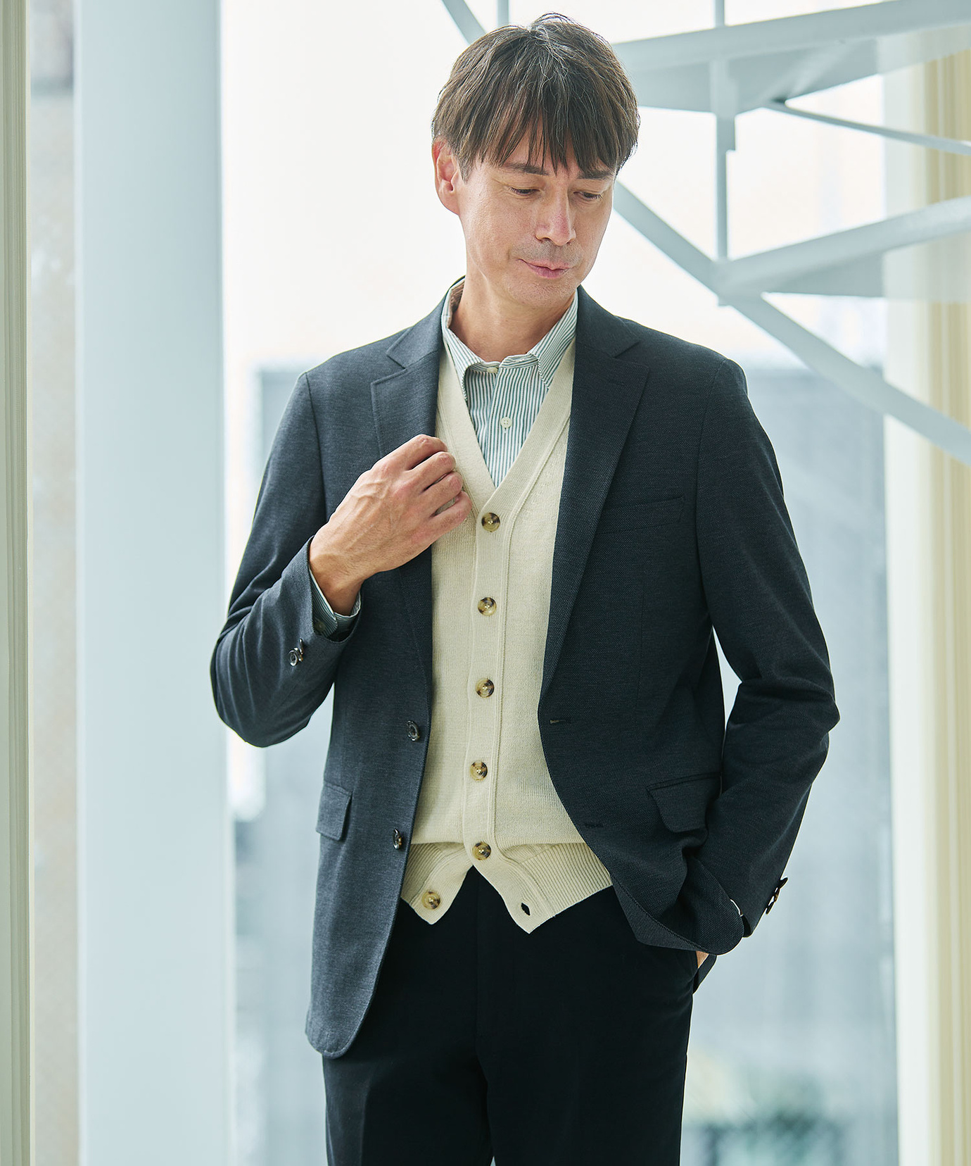 メンズ ジャージ素材 テーラード ジャケット通販 [1604-55406