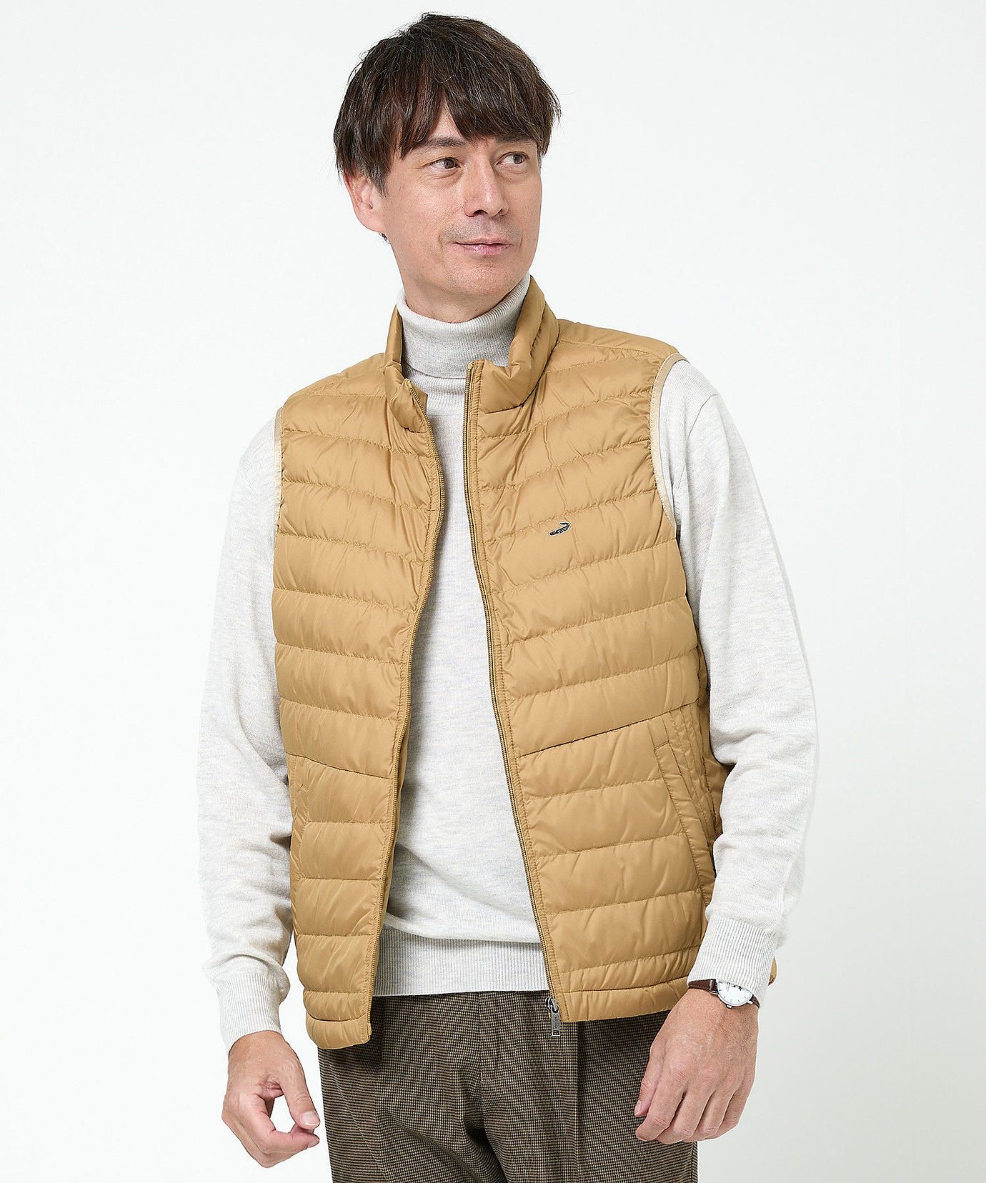 メンズ スタンドカラー ダウン ベスト通販 [1604-56401