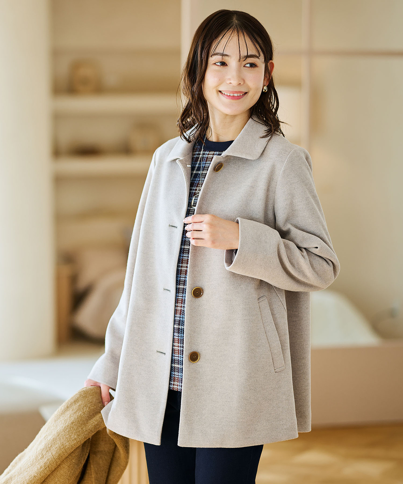 レディース ウールライク ミドル コート通販 [0104-58402