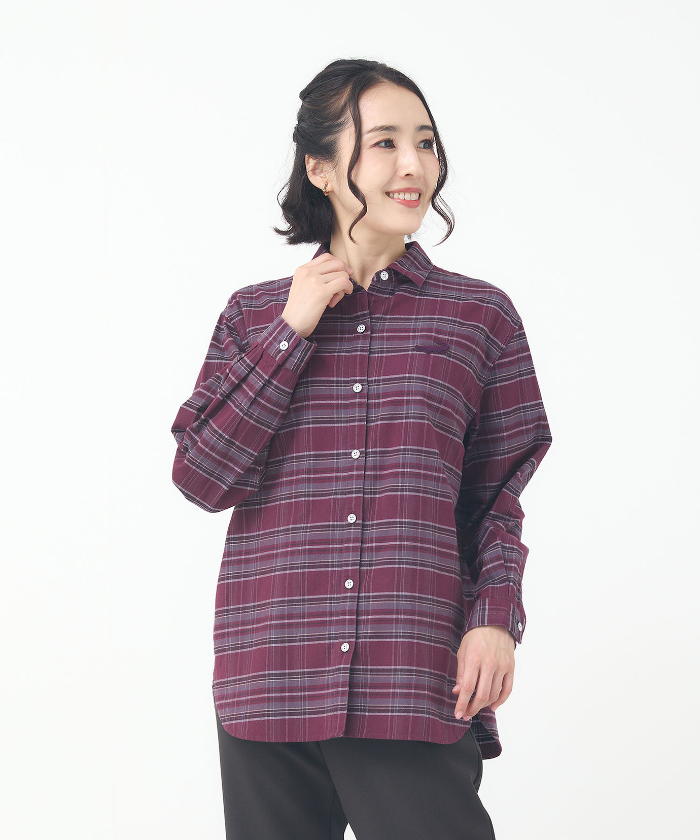 値下げ⭐︎儀右衛門 絣ダークブルー・ブラウンチェック チュニック