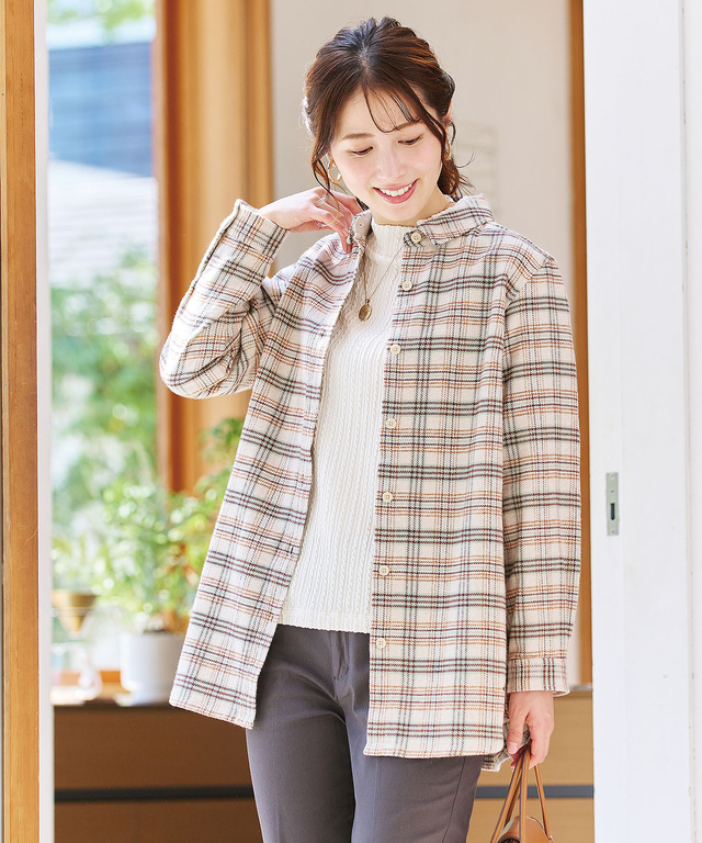 レディース ツイードライク チェック柄 チュニック通販 [0321-57700