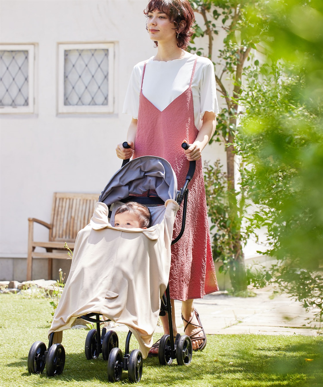 UVカット&接触冷感 アニマルひんやりベビーケープ Rosemadame｜クロス