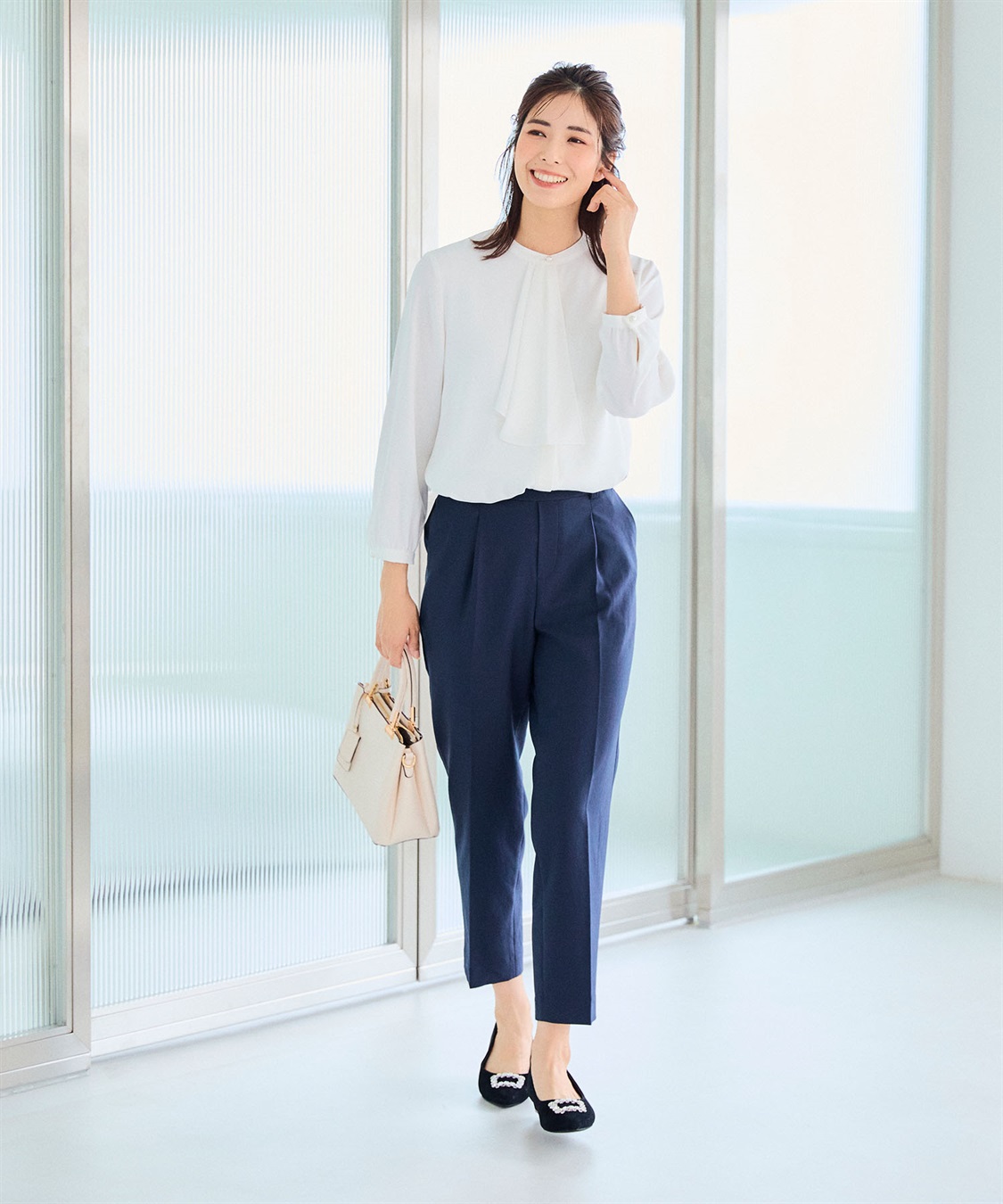 洗える》正解 ラッフルフリルブラウス【CF/クロスファンクション