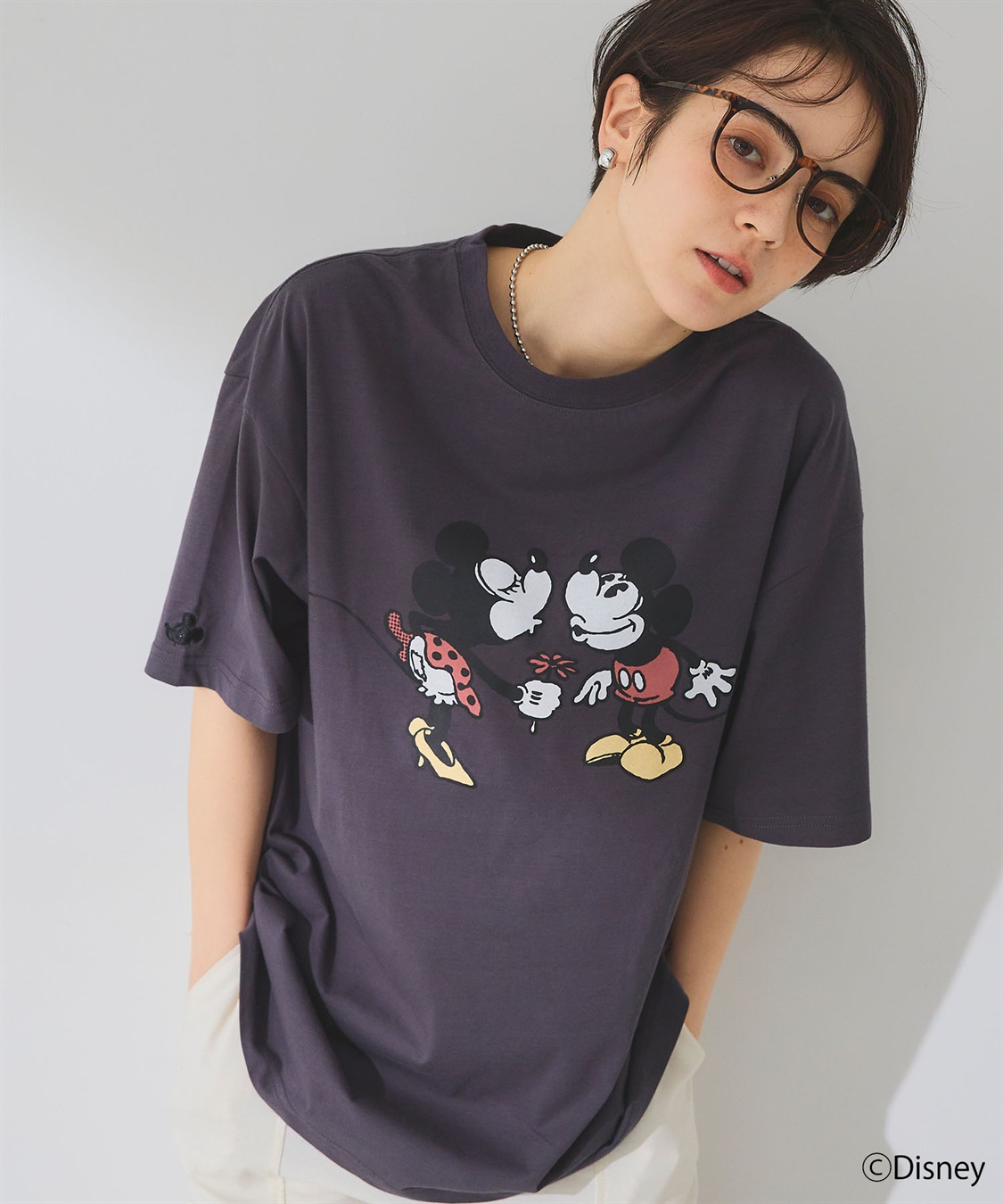 Disney/ディズニー】ミッキー＆ミニープリント半袖Tシャツ chara