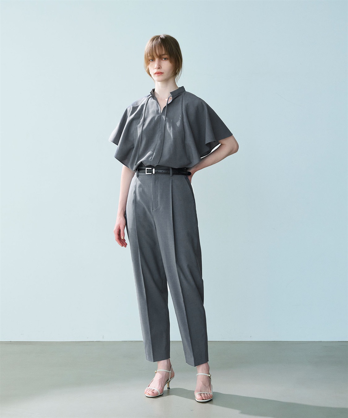 ウォッシャブルラッフルブラウス【CLEAN MOTION】 N.O.R.C｜クロス