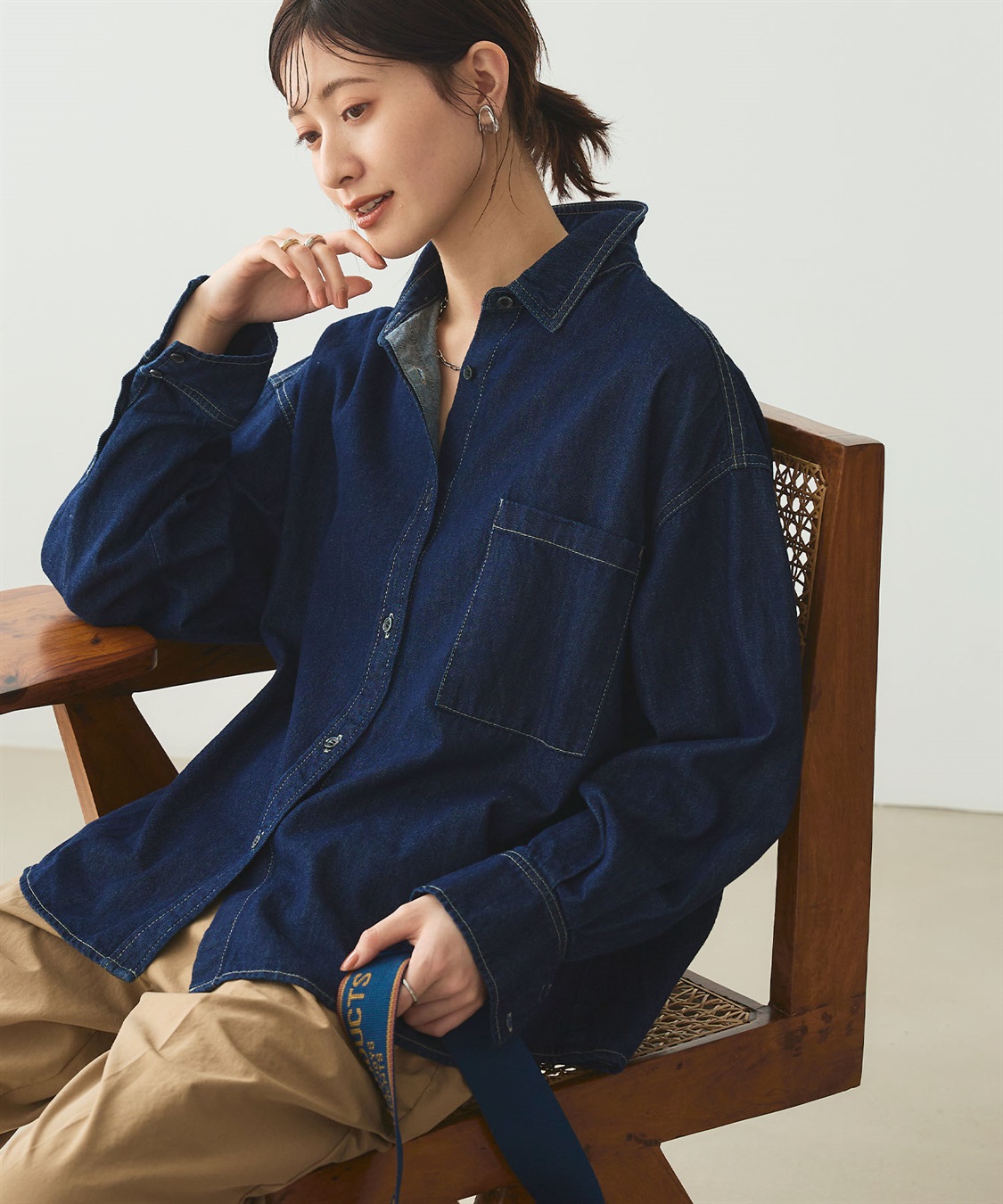 撥水》FRESH DENIM デニムシャツ CROSS FUNCTION｜クロスプラス公式