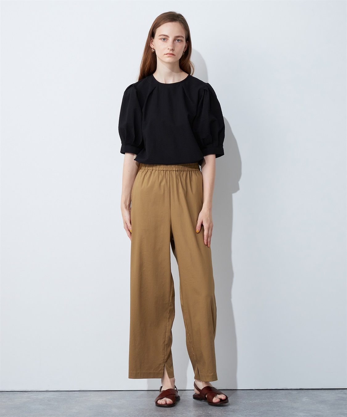 シャーリングワイドパンツ LE SOUK HOLIDAY｜クロスプラス公式通販サイト
