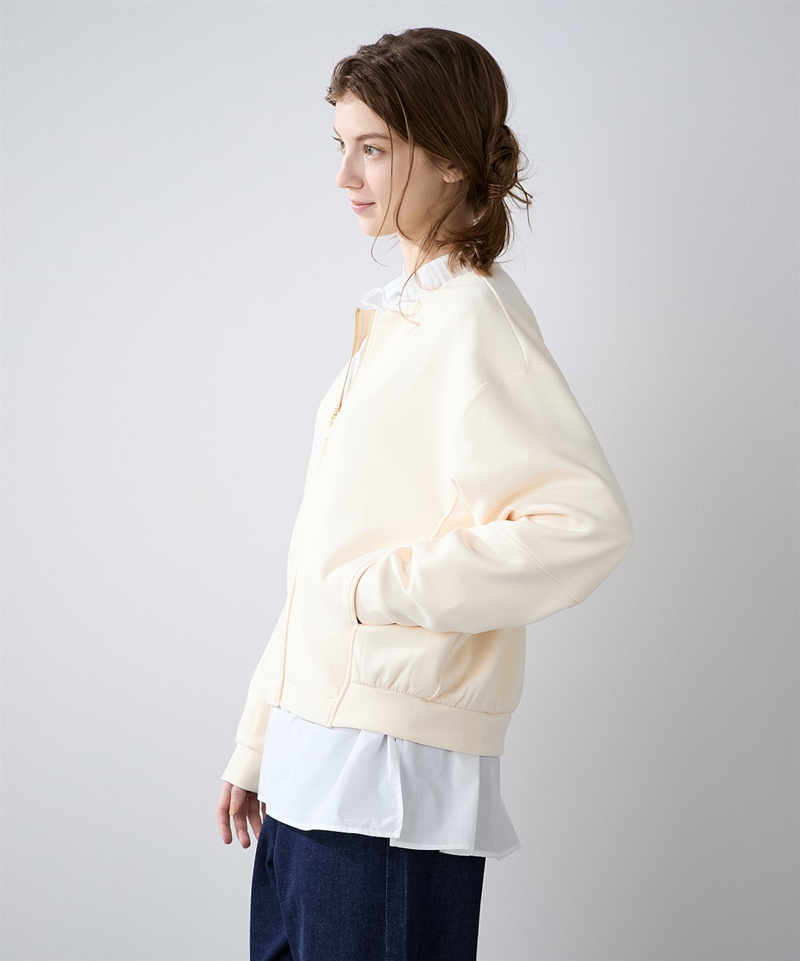 ノーカラージップブルゾン LE SOUK HOLIDAY｜クロスプラス公式通販サイト