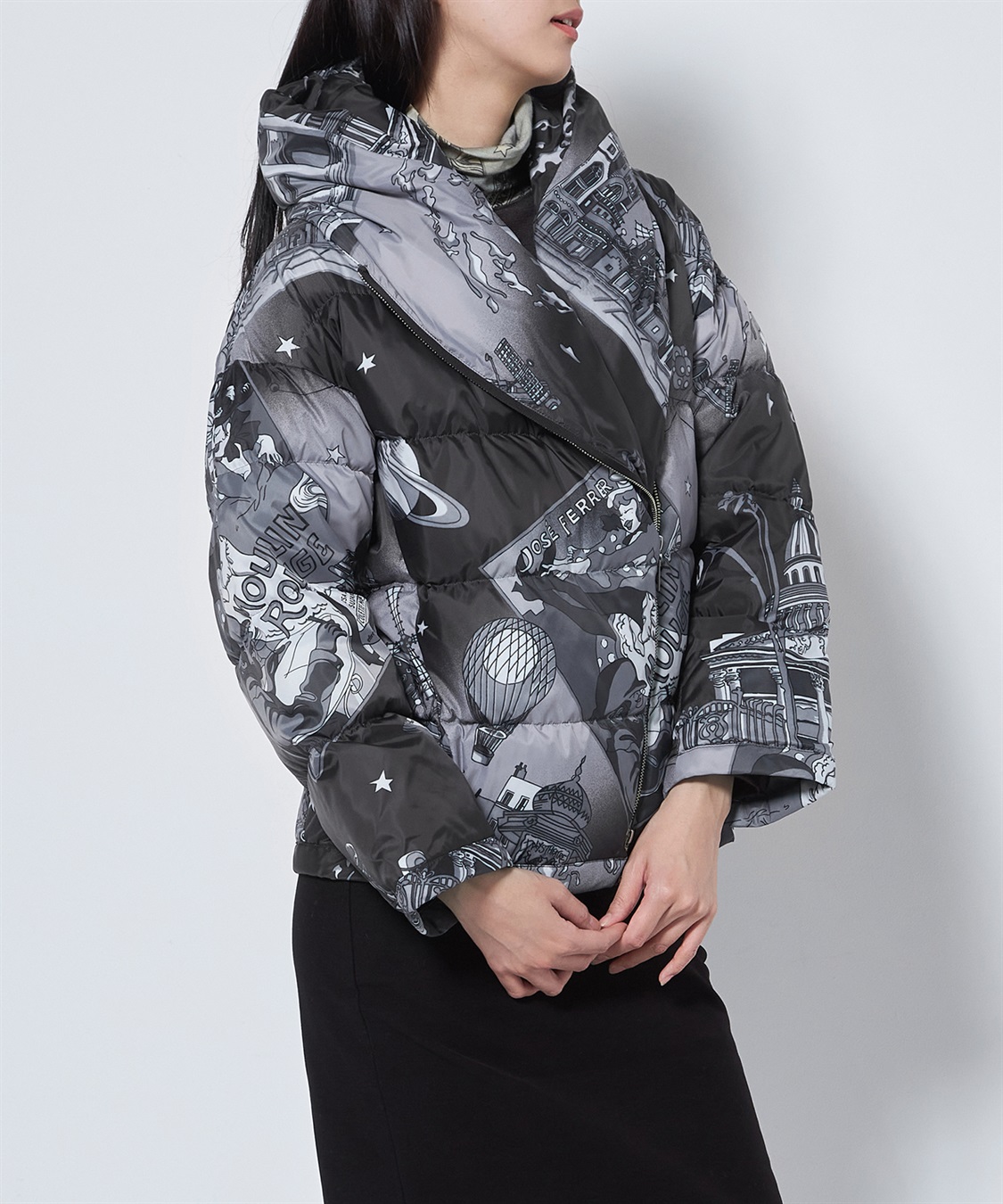 パリナイト総柄ショートダウンジャケット 49AV JUNKO SHIMADA｜クロス