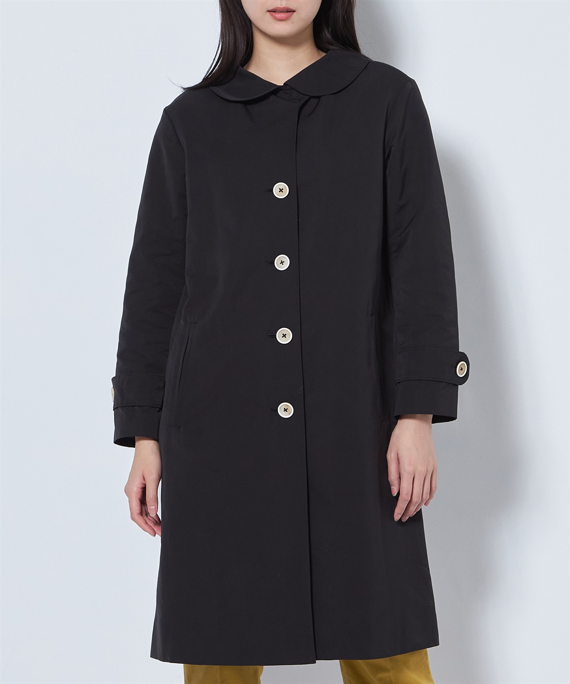 丸衿グログランステンカラーコート 49AV JUNKO SHIMADA｜クロスプラス