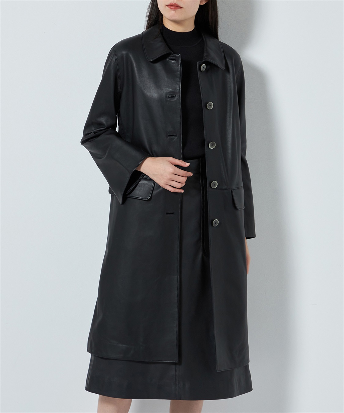 レザーステンカラーコート 49AV JUNKO SHIMADA｜クロスプラス公式通販