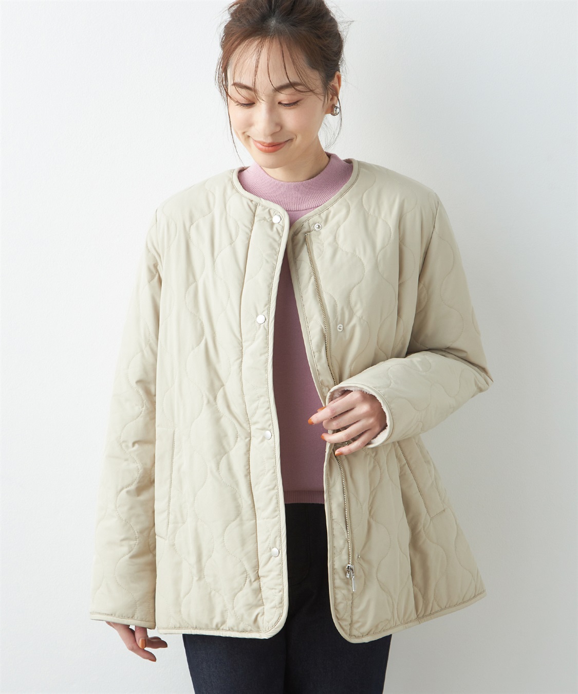 裏ボアキルトコート Petit Honfleur｜クロスプラス公式通販サイト