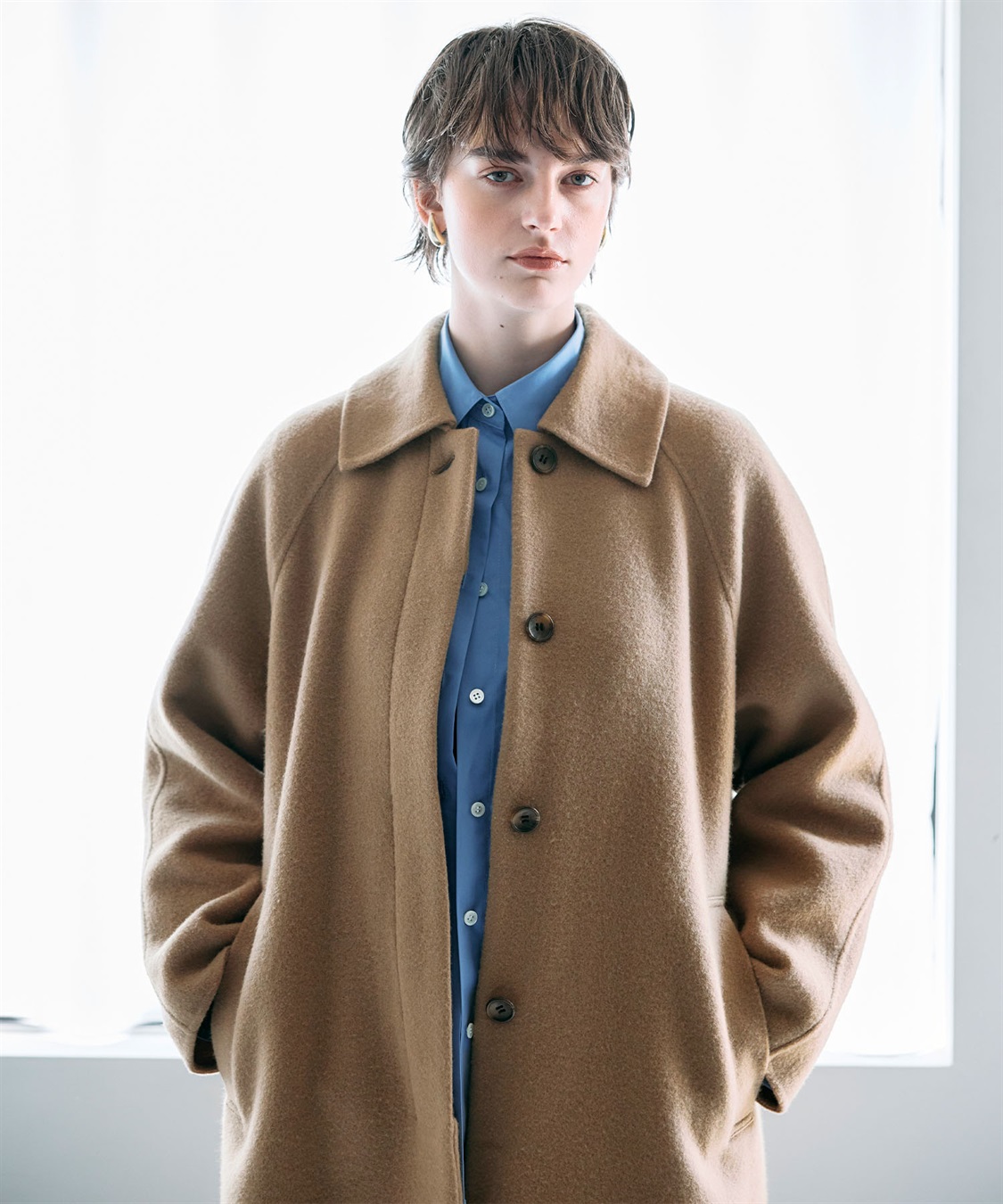 ウールメルトンステンカラーリバーコート N.O.R.C｜クロスプラス公式