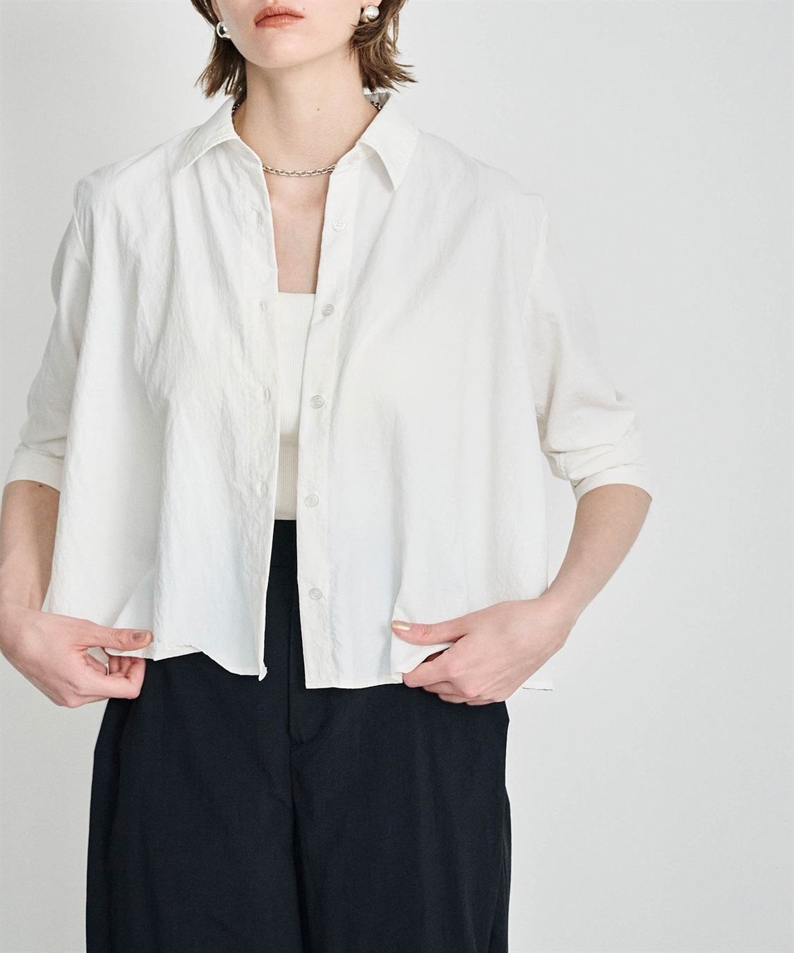 撥水ドロストスリーブシャツ【NYLON WATER PROOF】 N.O.R.C｜クロス