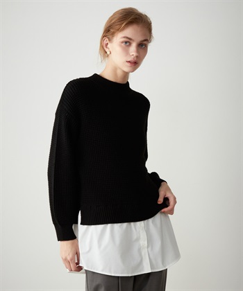 フェイクレイヤードニットプルオーバー LE SOUK HOLIDAY｜クロスプラス