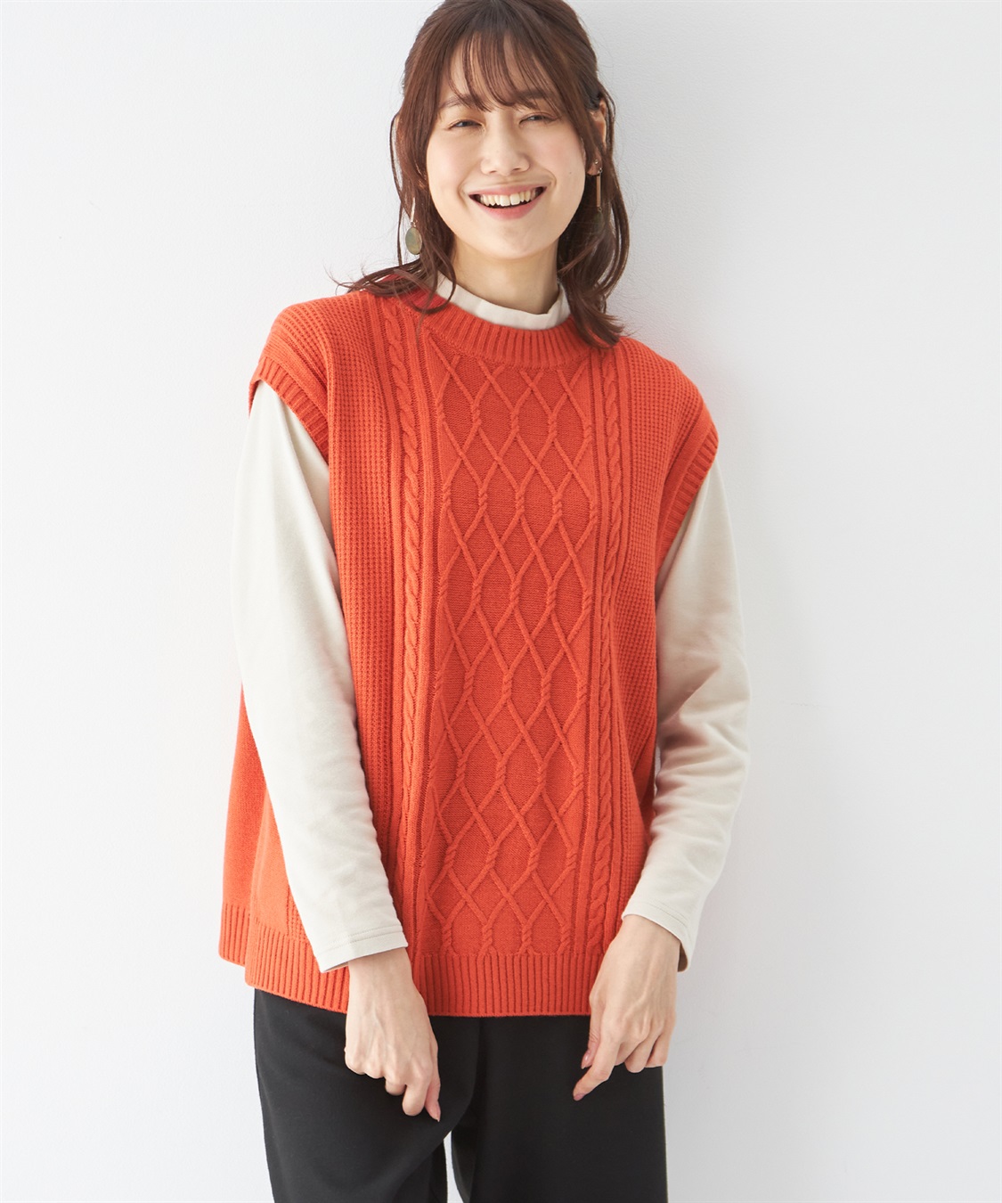 トーガアーカイブス ニットベスト ジャガード カットソー 36 S 赤