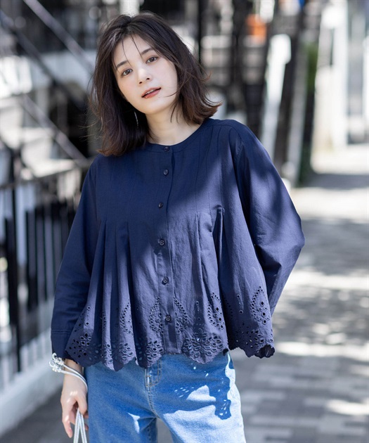 スカラップレースブラウス Petit Honfleur｜クロスプラス公式通販サイト