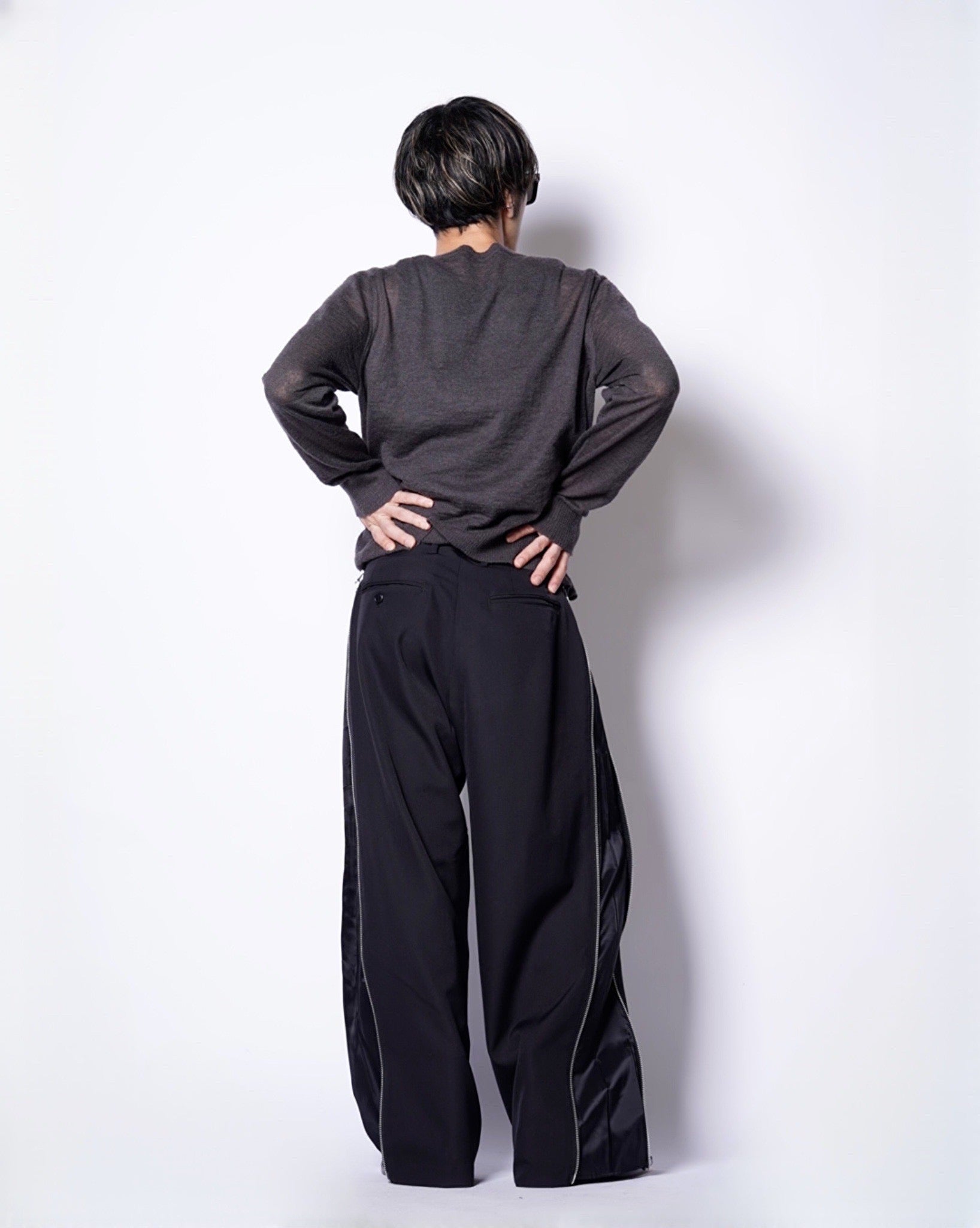 08sircus】Viscose mad cross side zip pants-Amanojak.