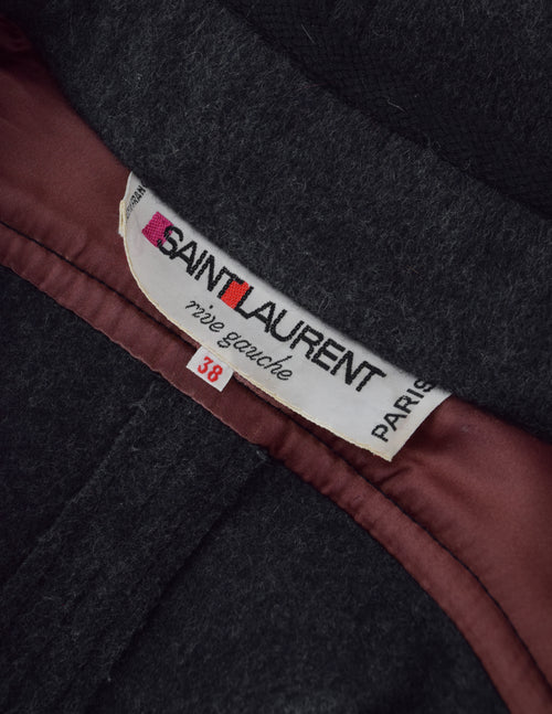 Yves Saint Laurent Vintage AW 1982 Charcoal Grey Wool Cape