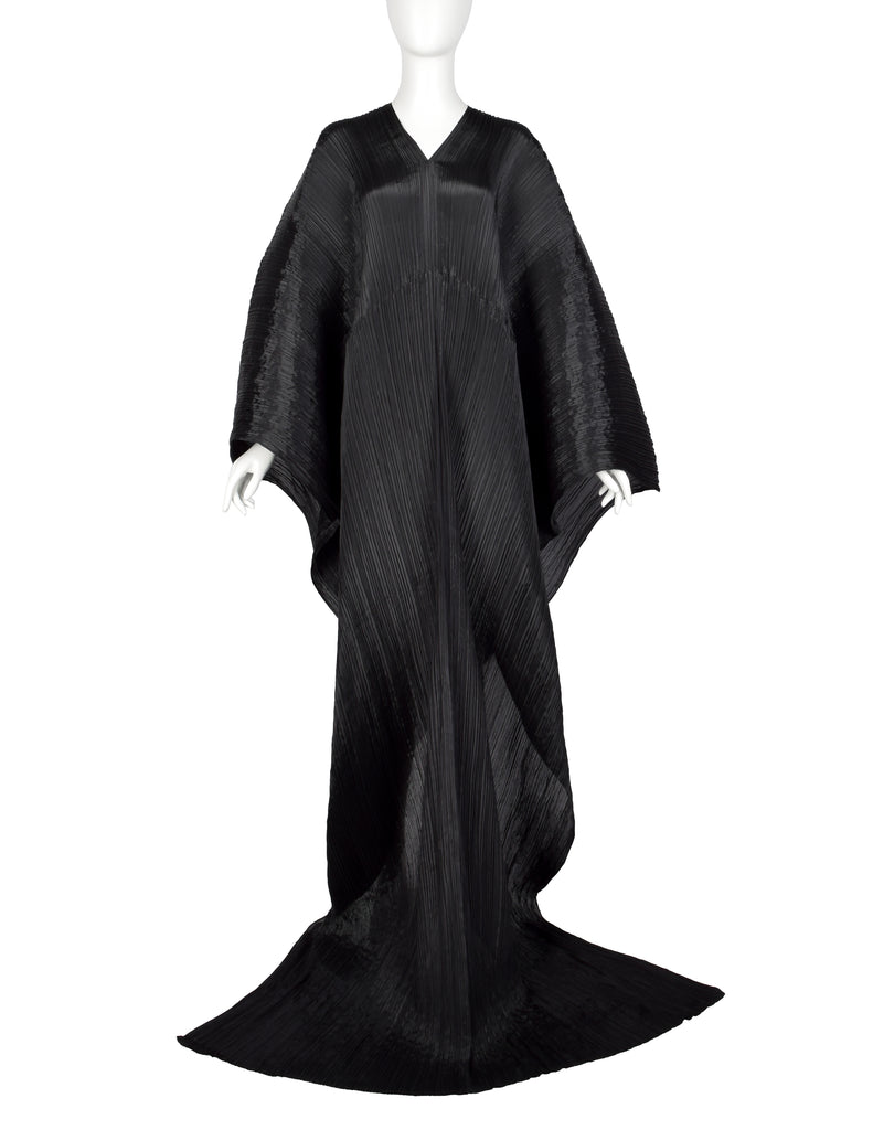 Pleats Please by Issey Miyake Black Madame T Wrap Cape Tunic