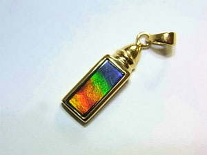 14金（14K）アンモライトペンダントトップ【アンモライト研究所】