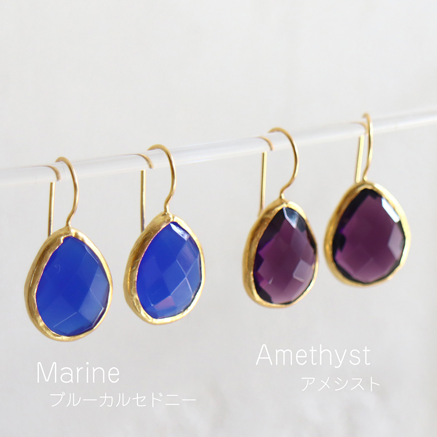 amphora / アメジストピアス ドロップ/ペアシェイプ ひと粒