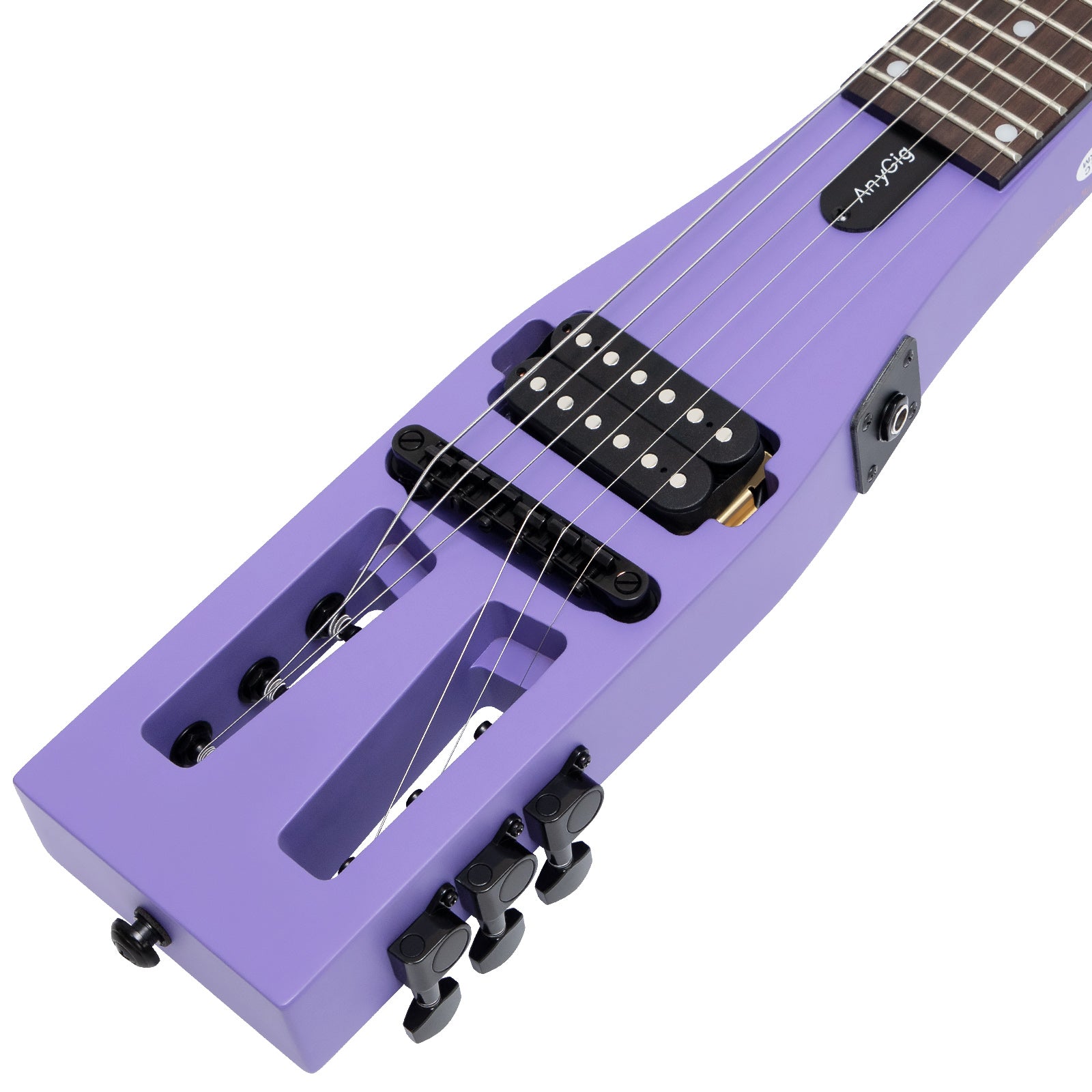 Purple Portable Electric Travel Guitars for On-the-Go Musicians
