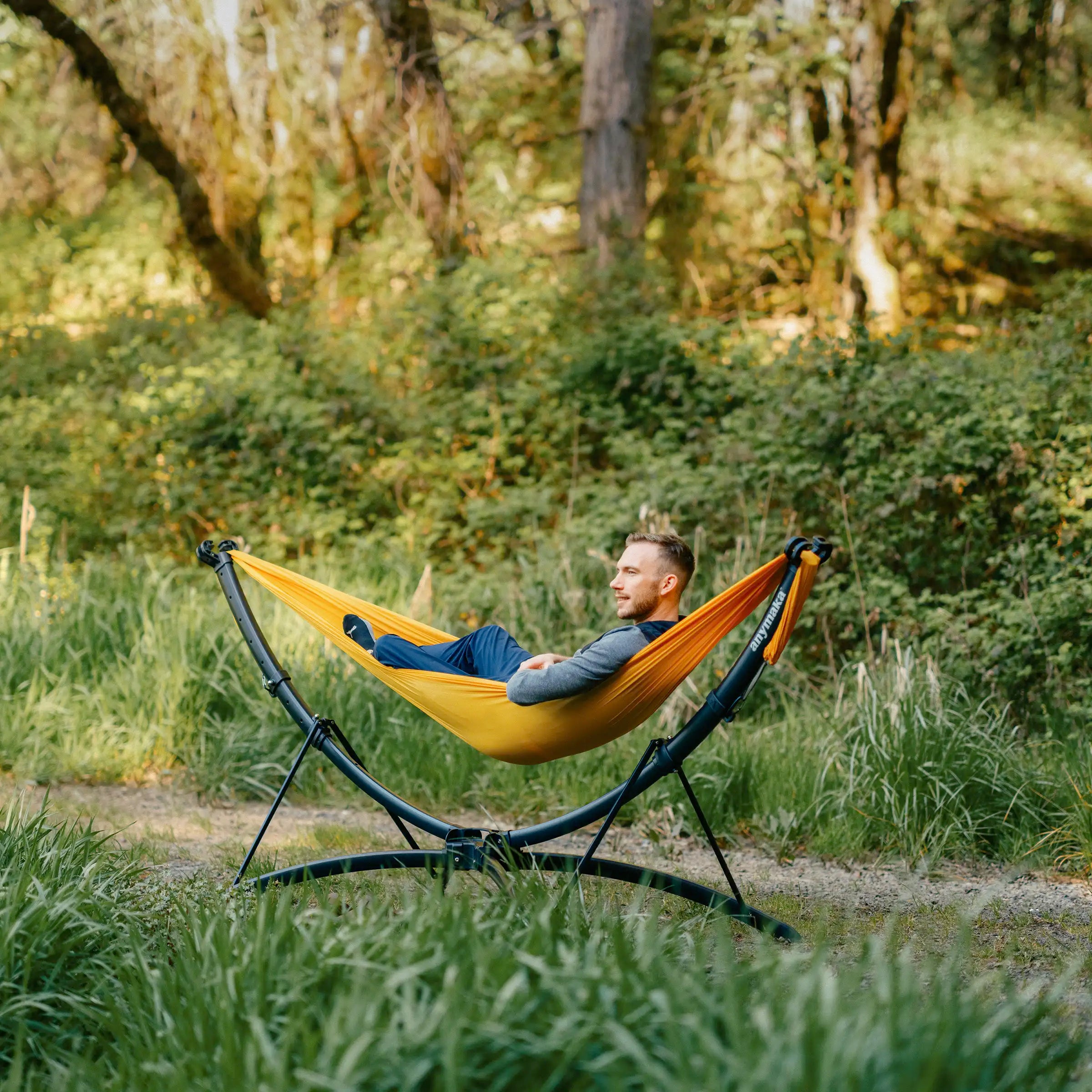 anymaka スタンド式ハンモック オリーブグリーン anymaka スタンド式