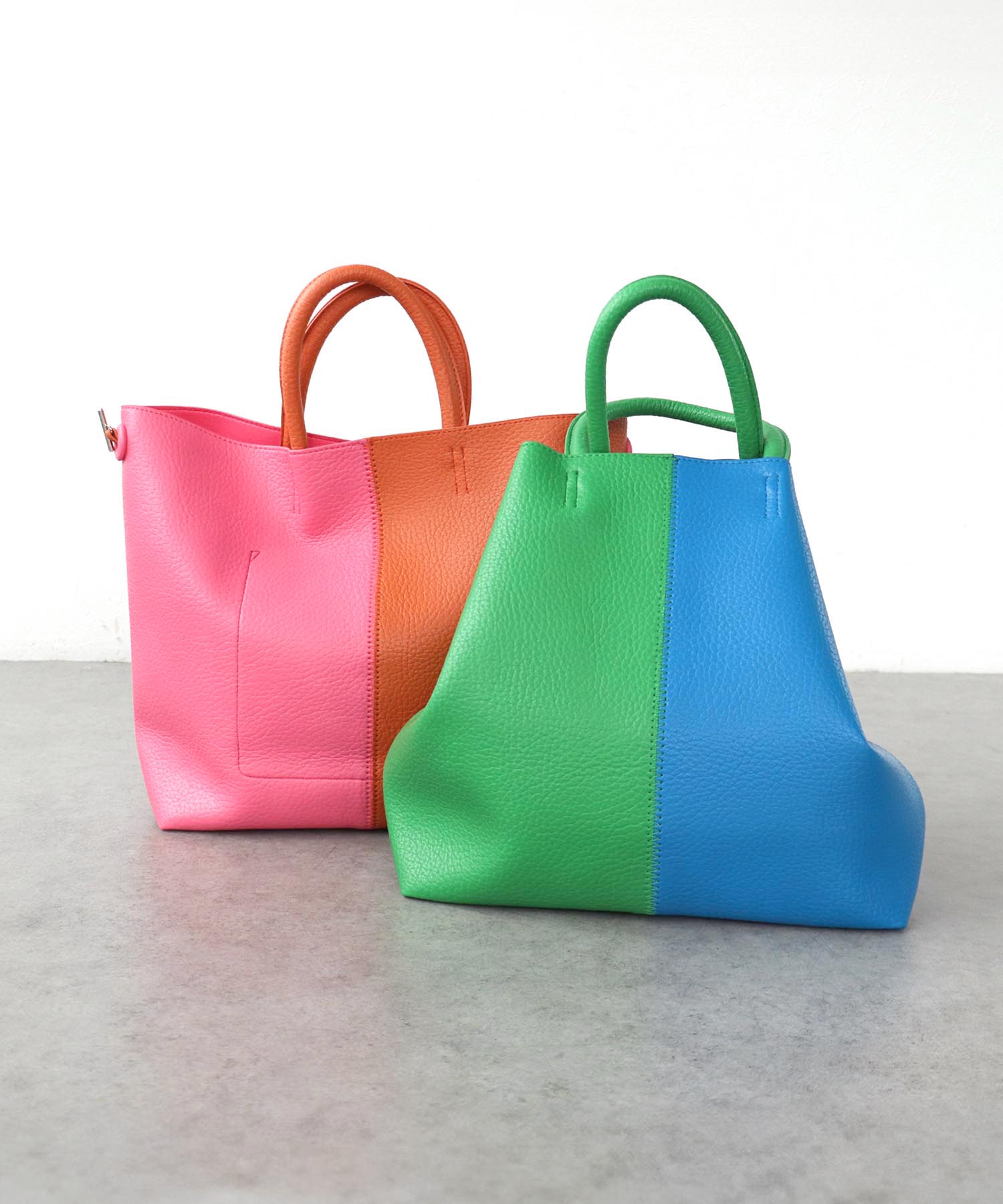 バイカラーフェイクレザートートBAG | AND ON JIONE STORE（アンドオン