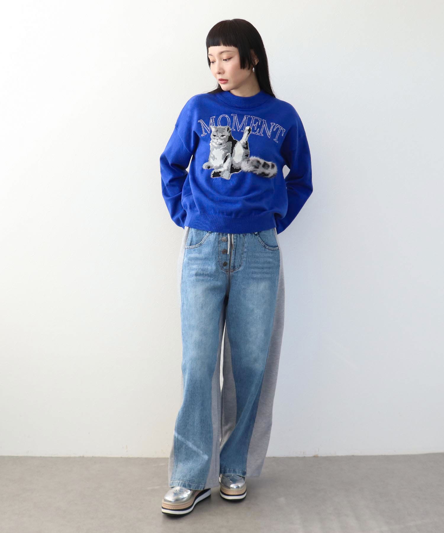 ストレッチCATジャガードニットプルオーバー | AND ON JIONE STORE