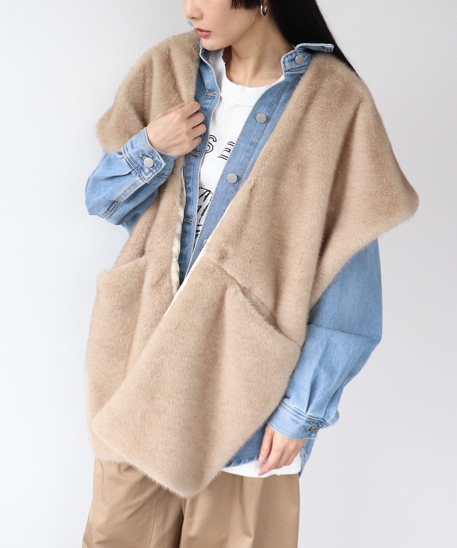 ミンクエコファーストール | AND ON JIONE STORE（アンドオン）ジオン