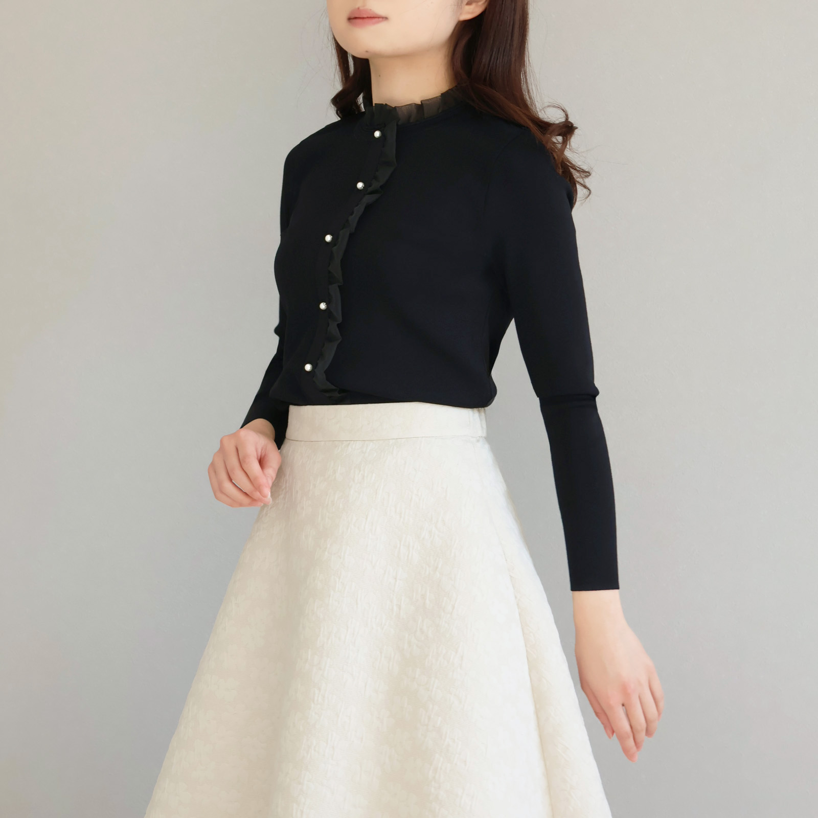 フラワーふくれジャガード フレアスカート【JM1281BD】 商品詳細