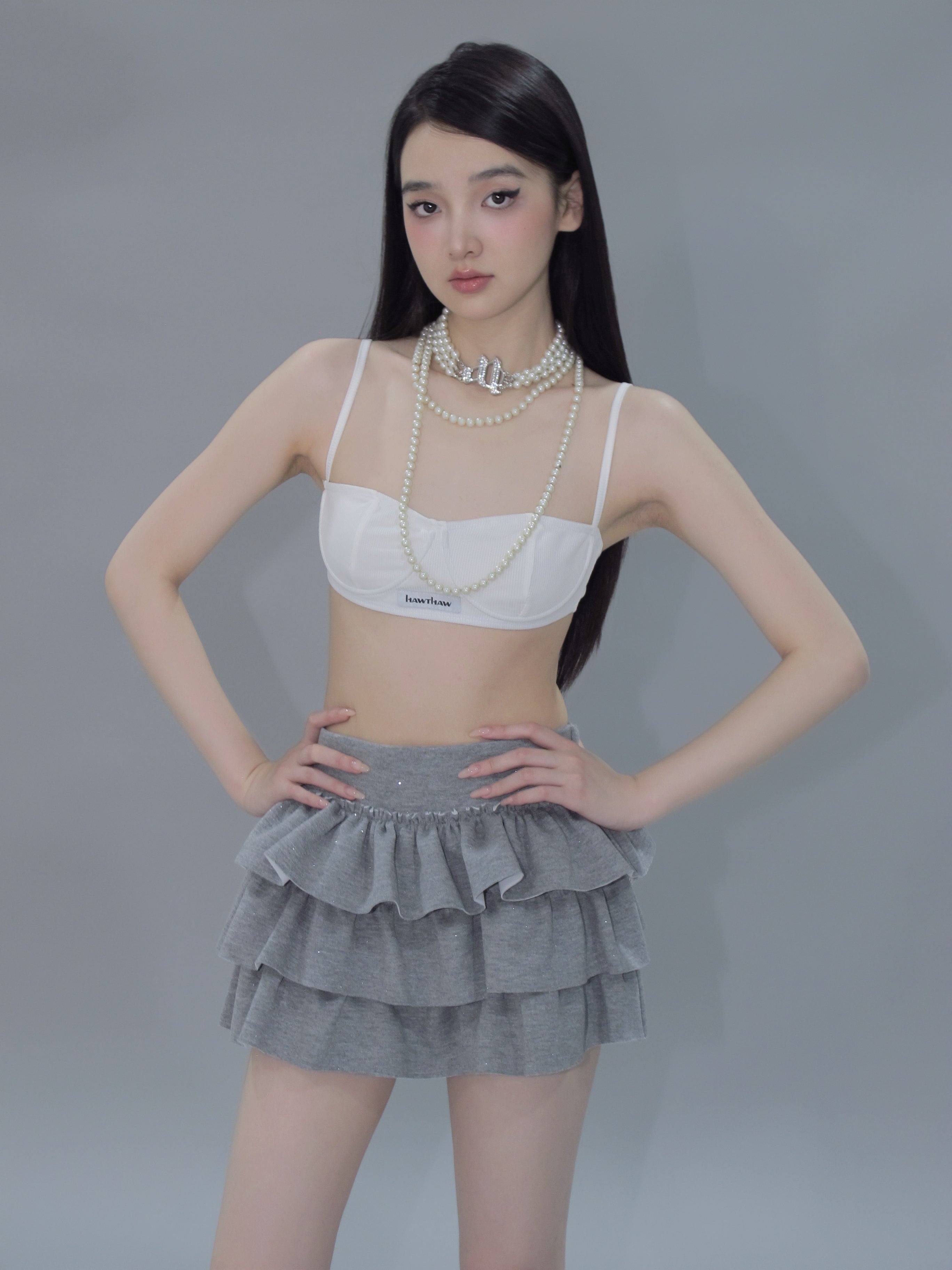 ANDWANG Kirakira frill culotte miniskirt