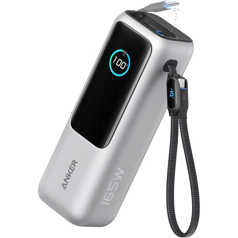 Anker Power Bank (25000mAh, Built-In & 巻取り式USB-Cケーブル