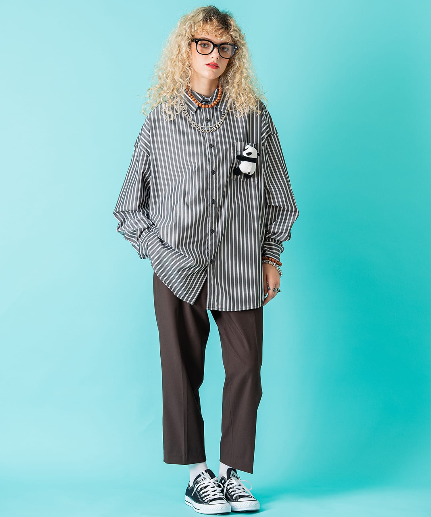 TEDDY ankoROCK ストライプシャツ / メンズ レディース ユニセックス