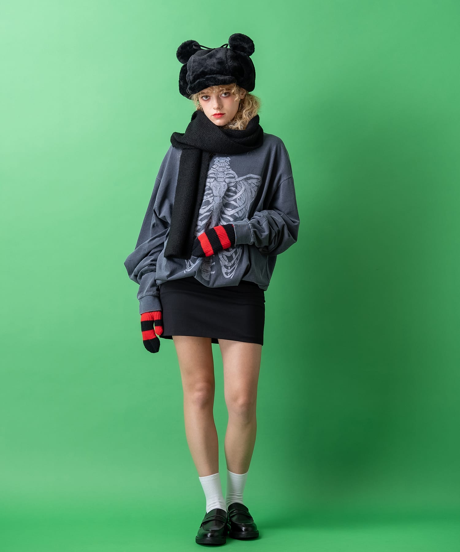 リブ編みハイゲージウールニットマフラー / メンズ レディース