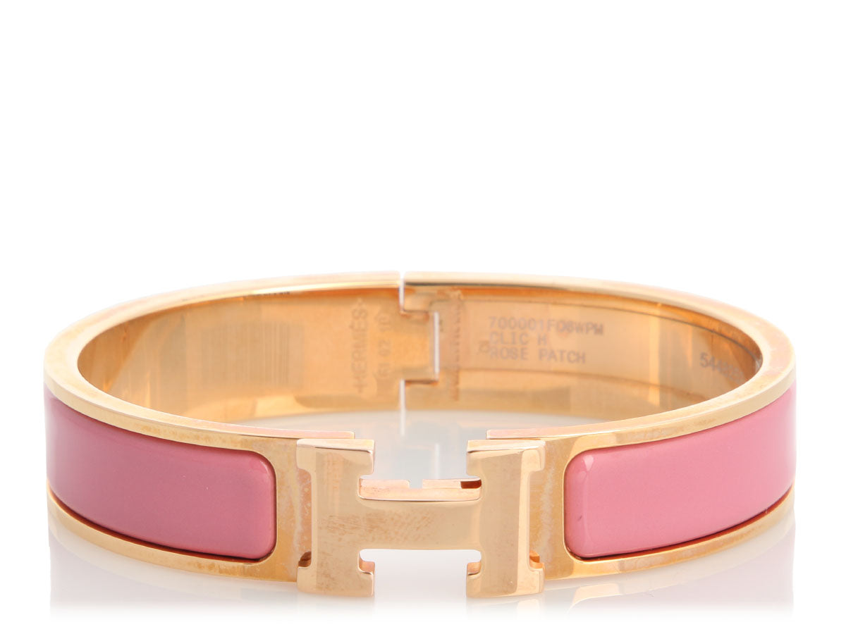Hermès Narrow Rose Clic-Clac Bracelet