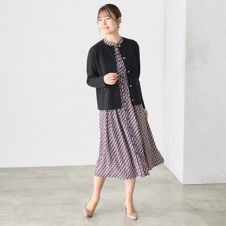 プリントワンピース 紺【ナイトセール対象商品】【AOKI公式通販】