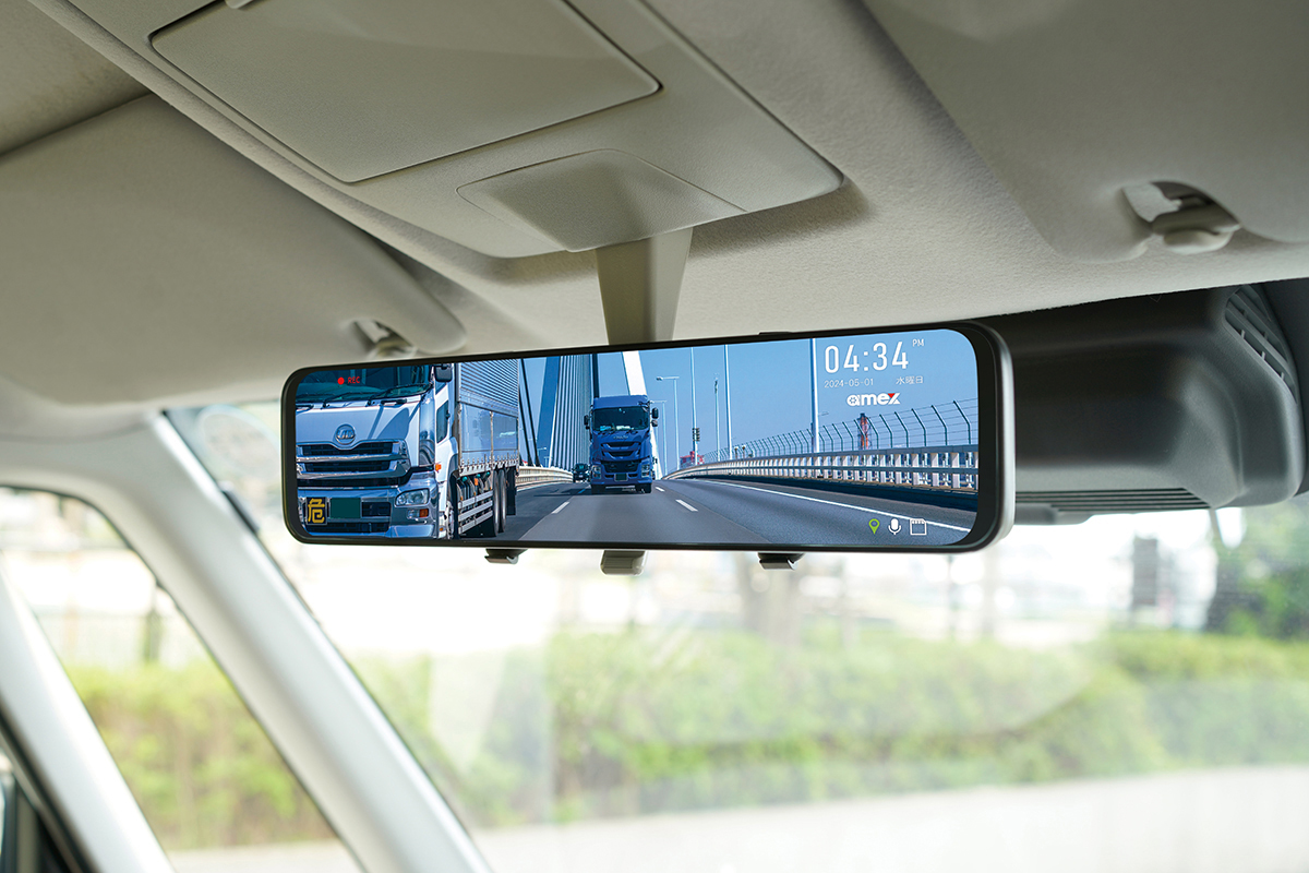 12V・24V車両対応のデジタルインナーミラー型ドライブ レコーダー
