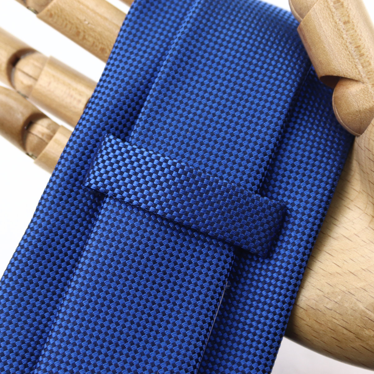 ネクタイ バスケット織り ソリッドタイ ブルー シルク100% 無地