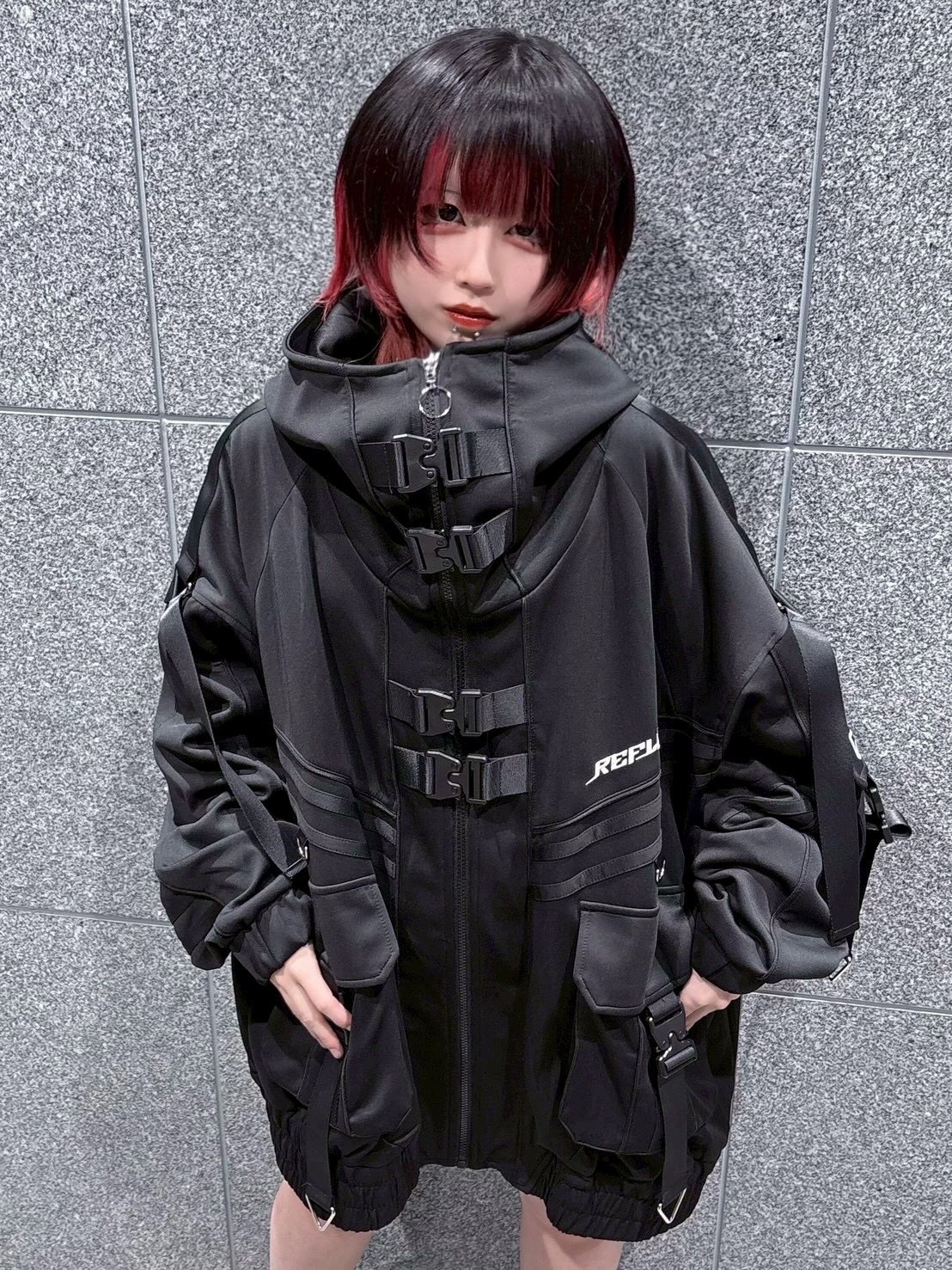 REFLEM【レフレム】サイバー切替ボリュームネックジャージパーカー/全2色