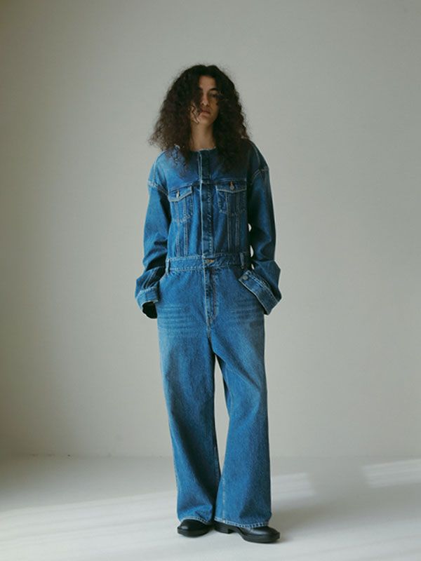 ETRE TOKYO - カットオフネックデニムオールインワン - BLUE | ADDICT