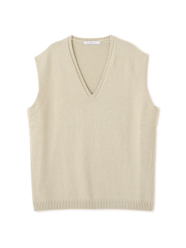 ETRE TOKYO - コットンカシミヤニットベスト - SAGE | ADDICT WEB SHOP