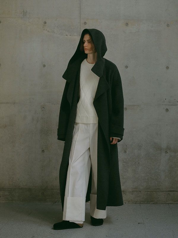 ETRE TOKYO - ウールフーディーリバーコート - CHARCOAL | ADDICT WEB SHOP