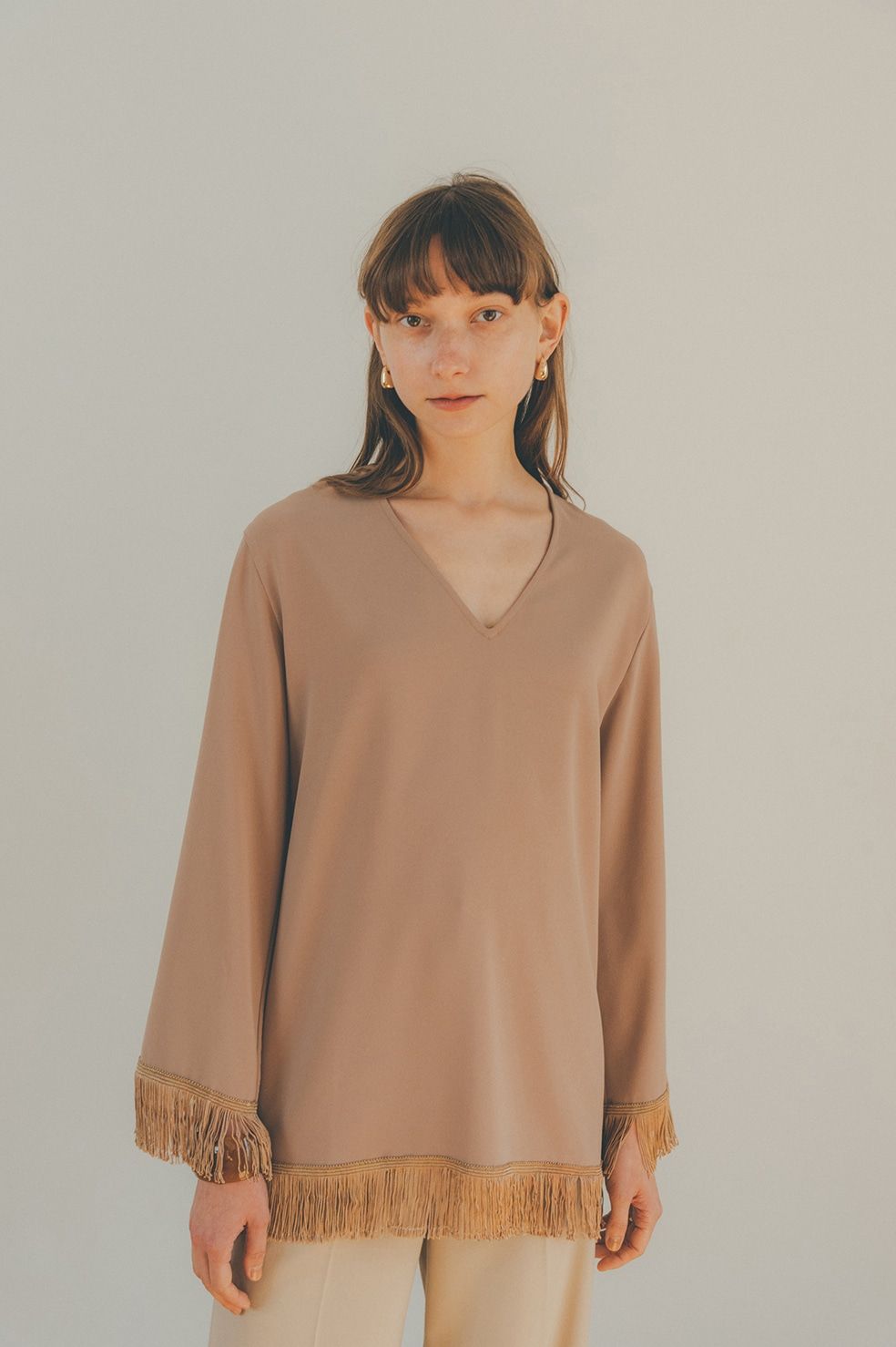 CLANE - W FACE FRINGE TOPS - ダブルフェイスフリンジトップス