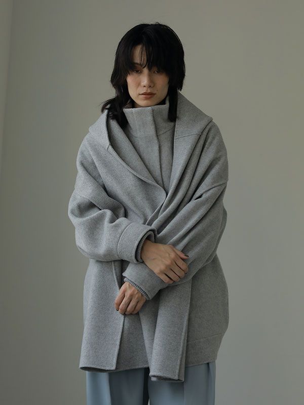 ETRE TOKYO - フーディストールリバーショートコート - GREY | ADDICT