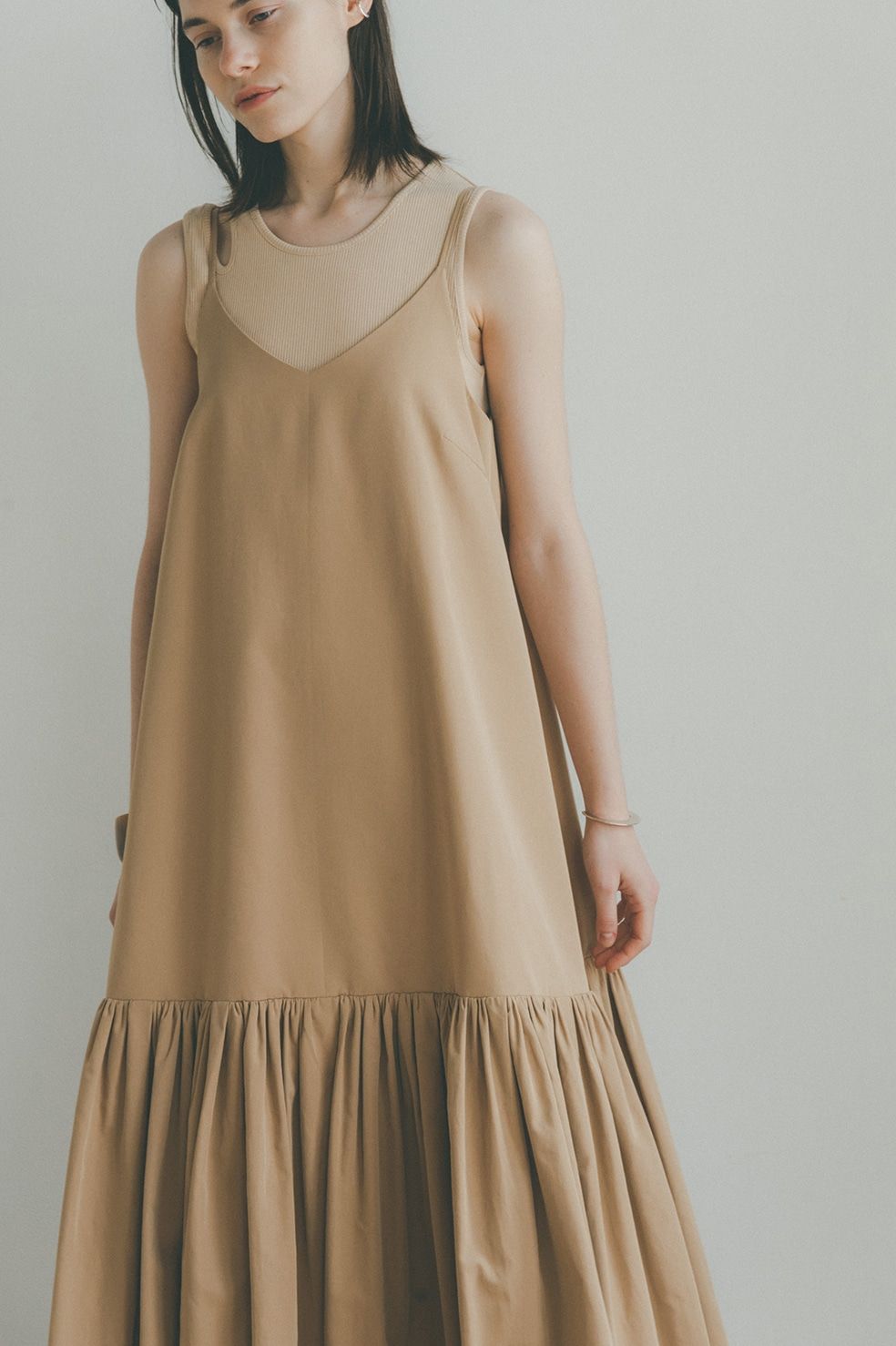 CLANE - ボリュームギャザーキャミソールドレス - VOLUME GATHER