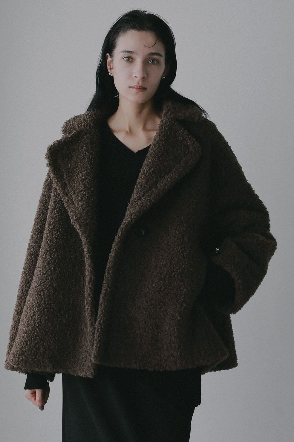 MANOF - ボアジャケット | MIDI BOA COAT (BROWN) | ADDICT WEB SHOP